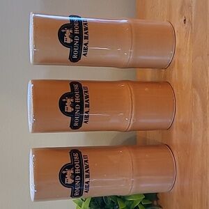 VINTAGE Round House Restaurant Aiea Hawaii Ceramic Bamboo Tiki Mugs